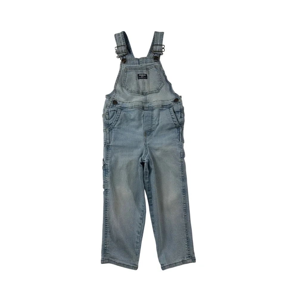 OshKosh‎ Bgosh Kids Light Wash Denim Carpenter Overalls 4T vintage